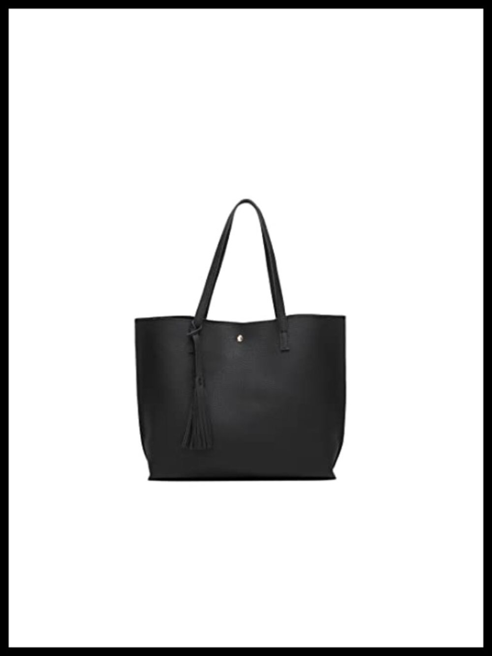 Faux Leather Tote Shoulder Bag Big Capacity Tassel Handbag Casual